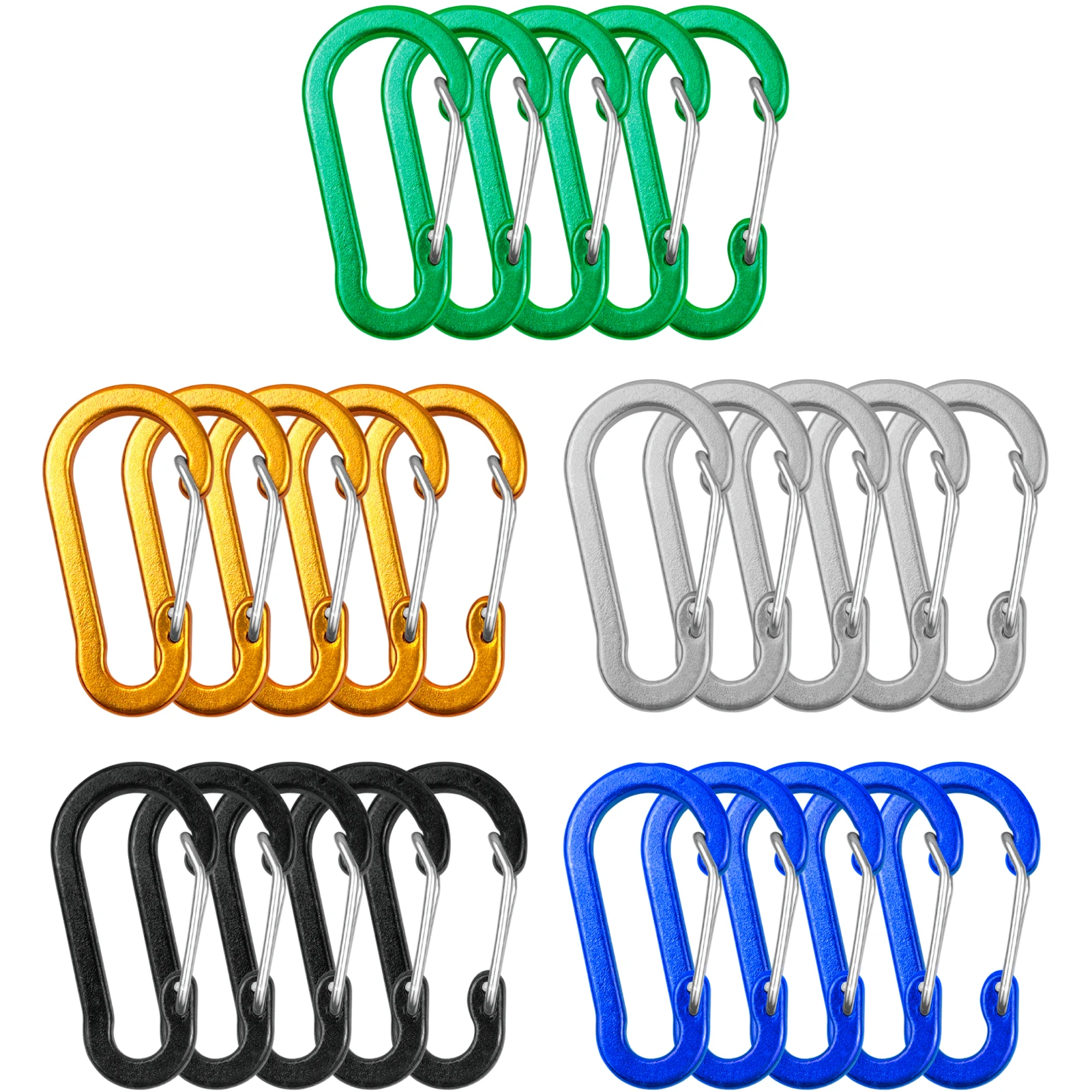 Keychain Multi Tool - 5/10/12 pièces mousqueton Clips Mini porte-clés