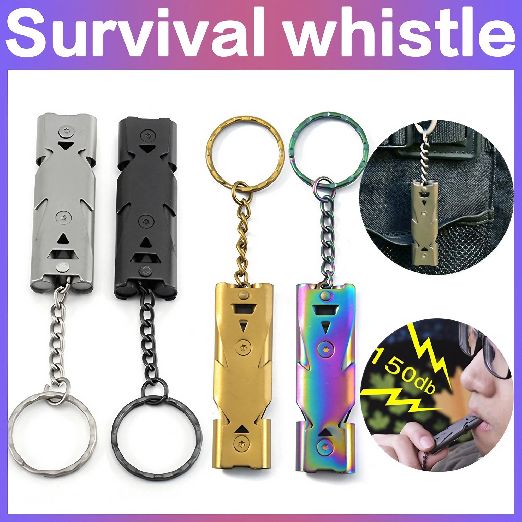 Keychain Multi Tool - Sifflet de survie en plein air