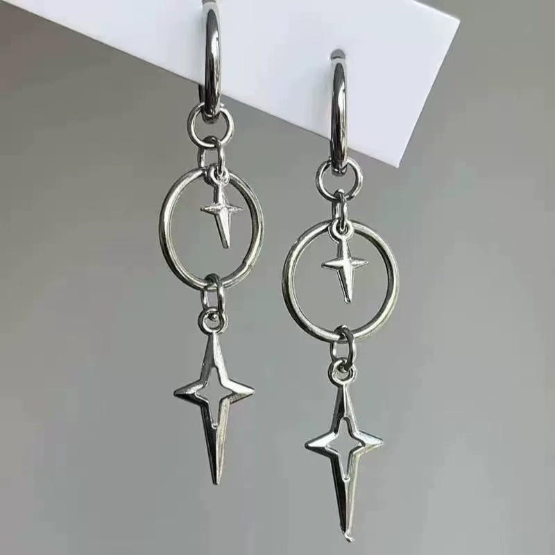 Men'S Accessories In The 90S - Boucles d'oreilles personnalisées Punk croix étoile