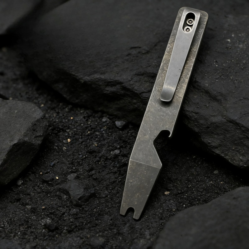 Keychain Multi Tool - Outil multifonction en titane, barre de