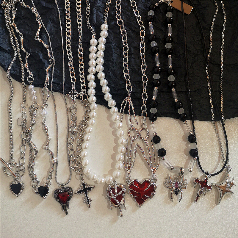 Men'S Accessories In The 90S - Collier gothique Vintage Y2K en verre