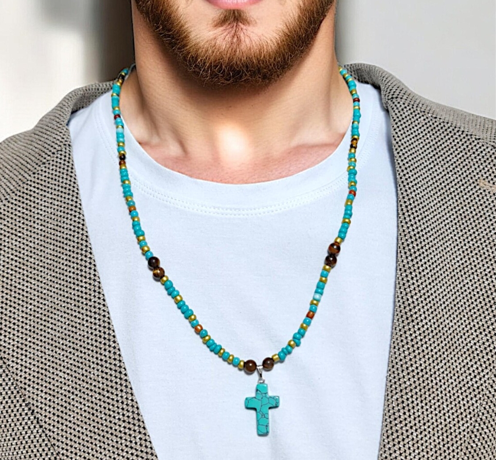 Men Accessories Ethnic - Collier ethnique INS avec pendentif croix