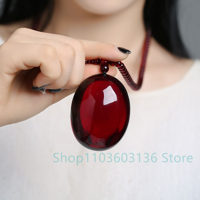 Men Accessories Ethnic - Collier pendentif en cire d'abeille ambre