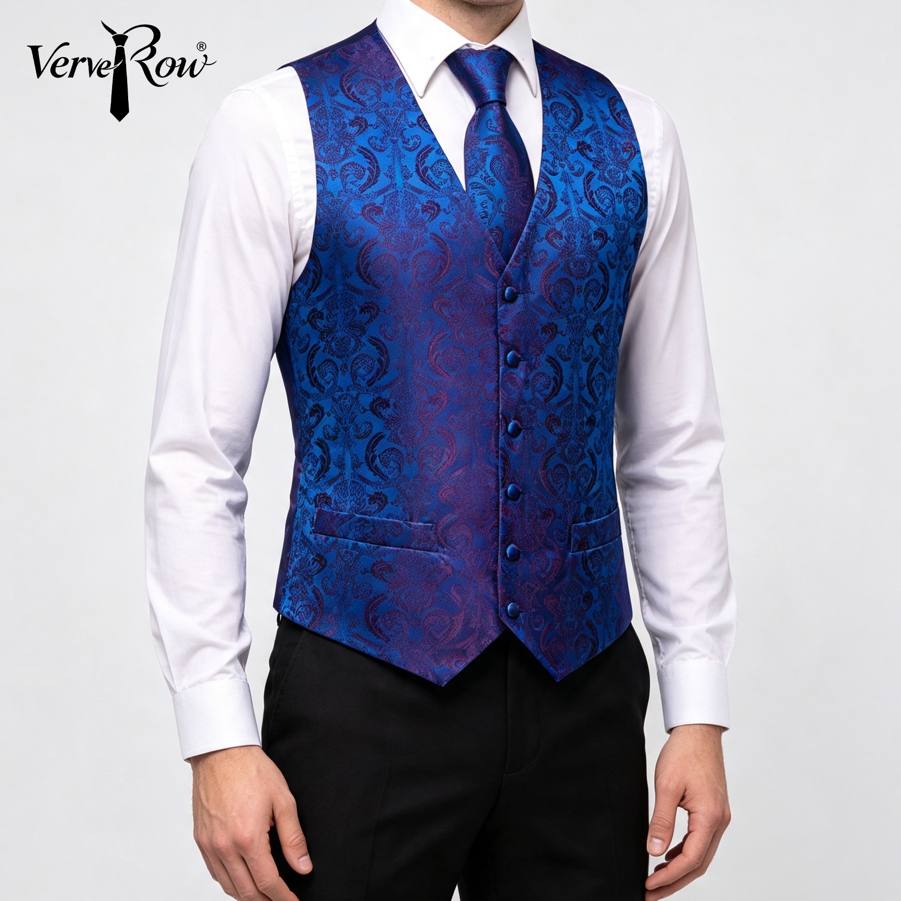 Men'S Accessories Office - Ensemble 3 pièces bleu jacquard :