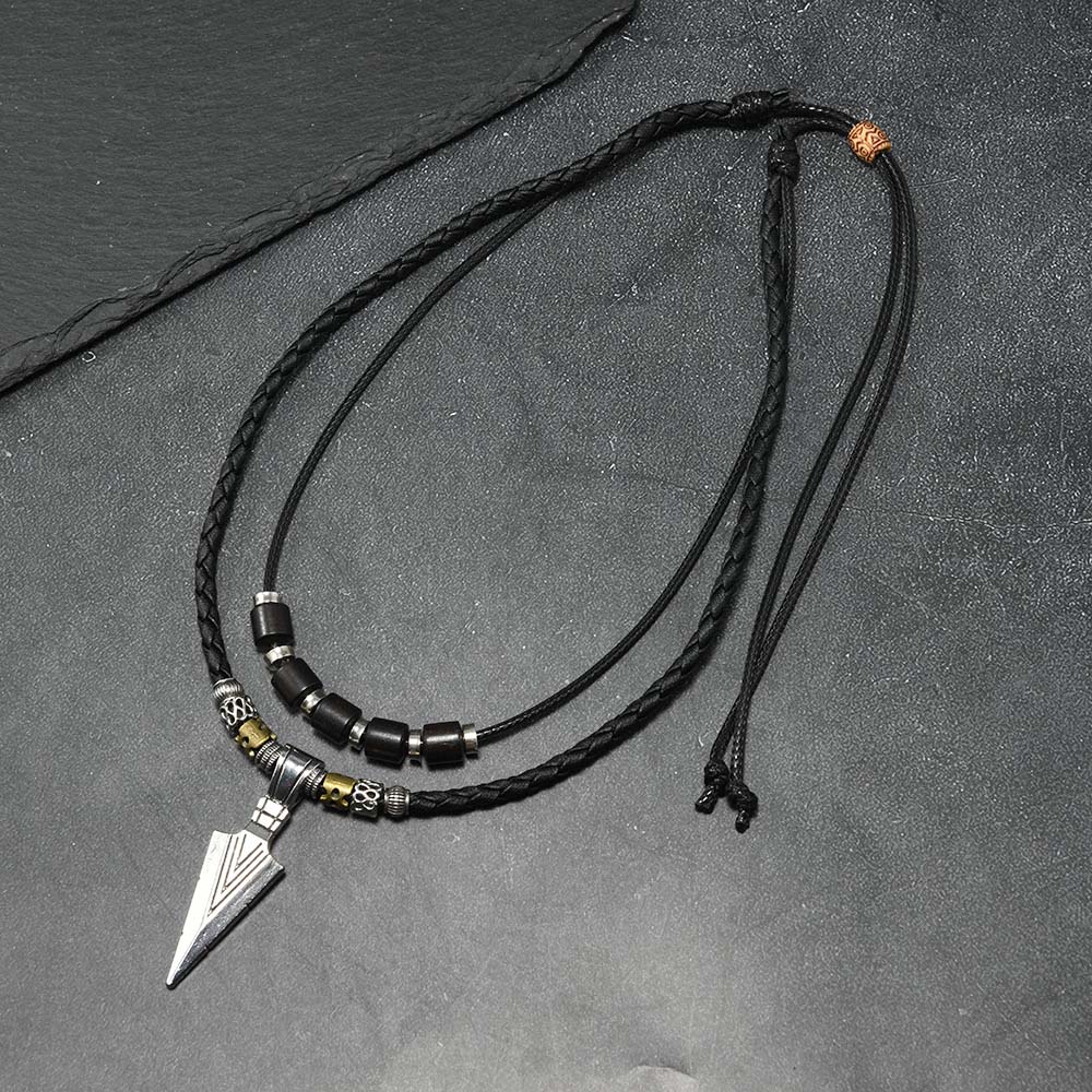 Men Accessories Ethnic - Collier pour homme en cuir tressé,