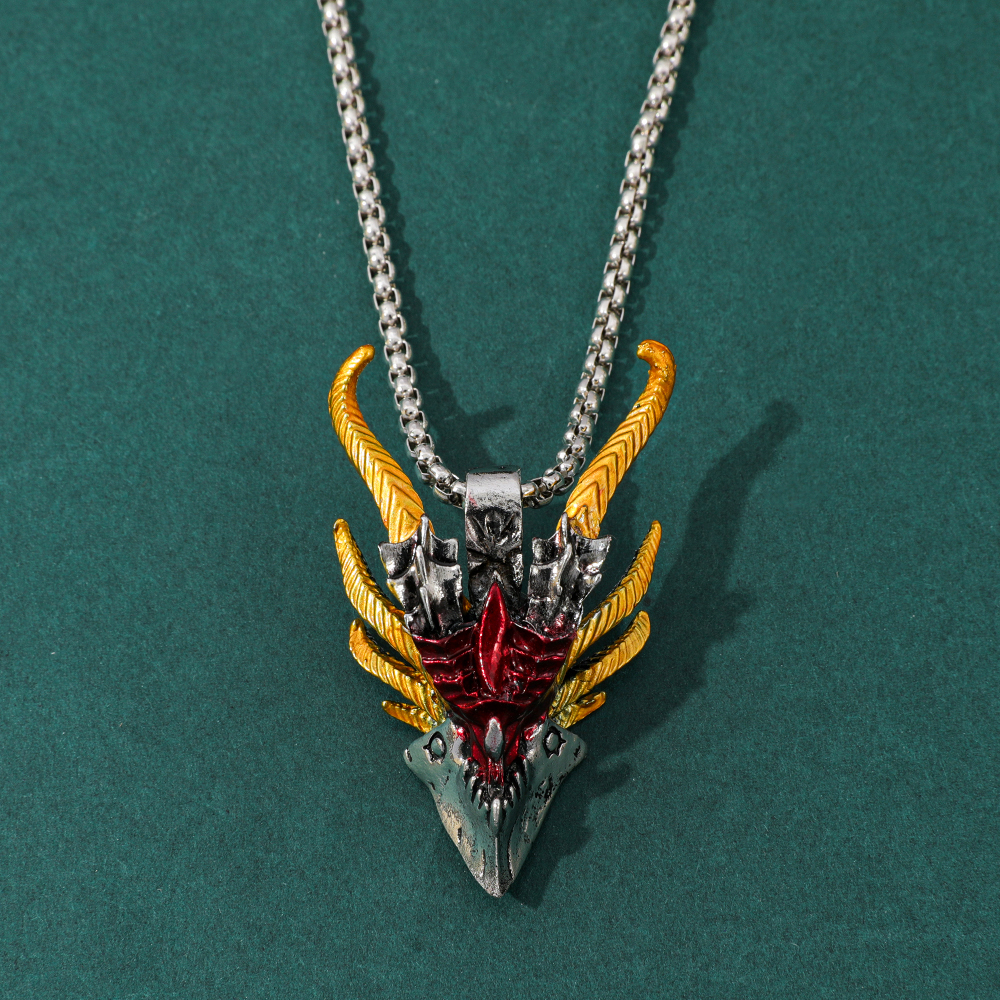 Collier pendentif tête de drag - Men Accessories Jewelry avis et prix