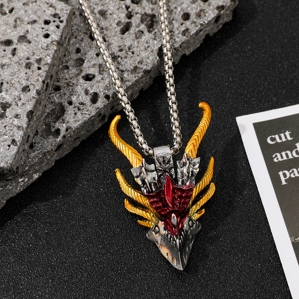 Collier pendentif tête de drag - Men Accessories Jewelry avis et prix