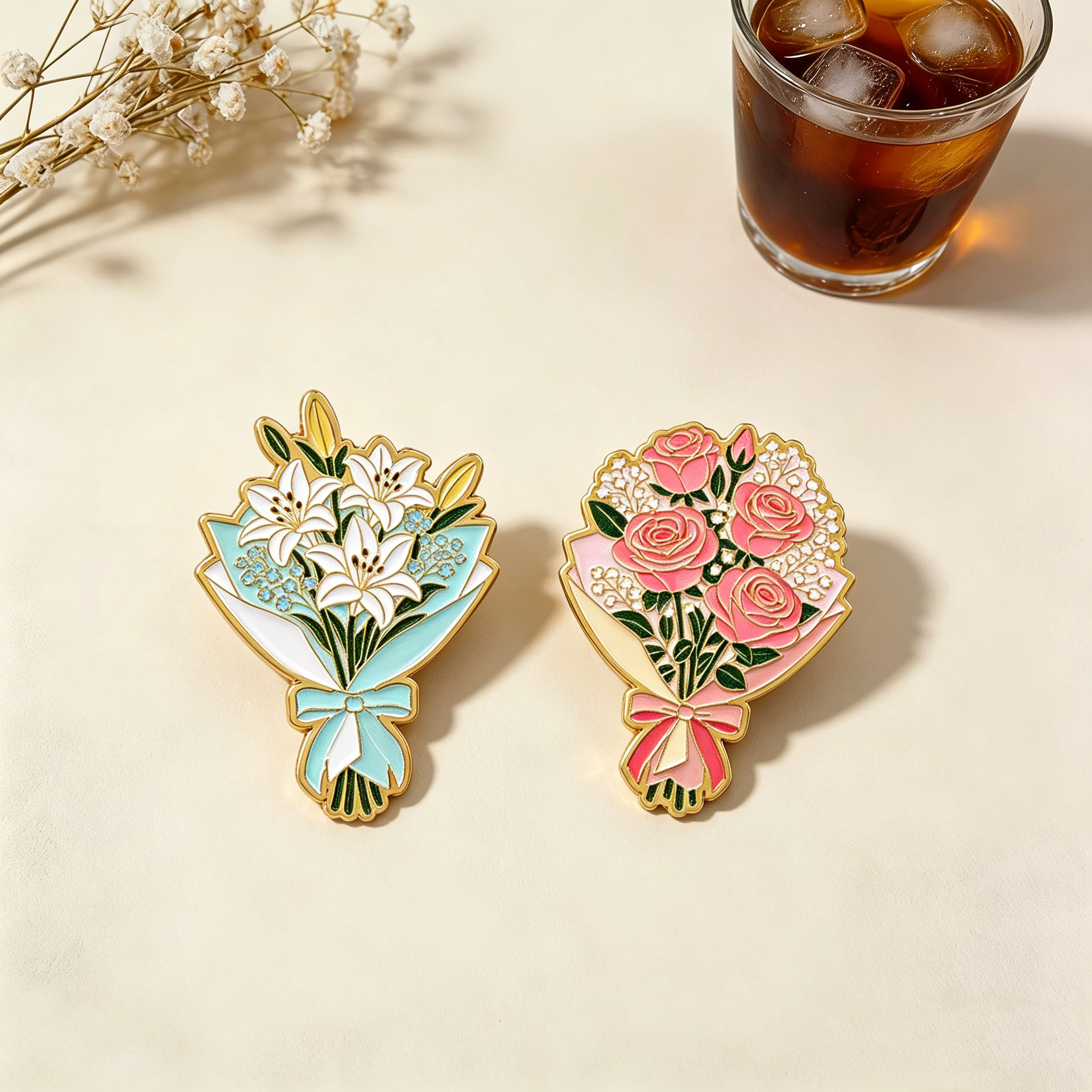 Broches florales romantiques e - Men Accessories Bouquet avis et prix